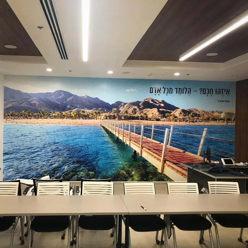 גרפיקת קיר בדפוס רחב פורמט — הפקת קיר של אדם שלטים — תמונה 4